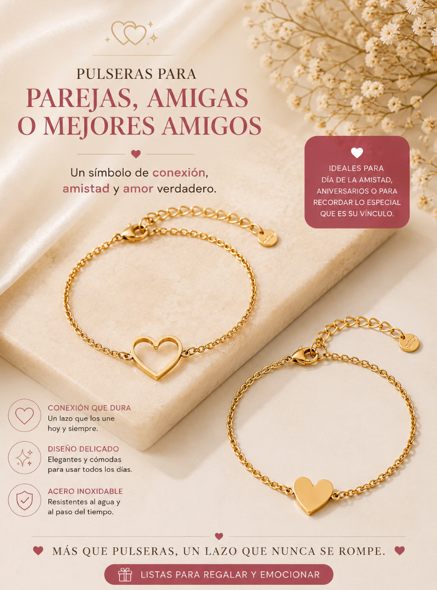 Pulsera Conexión Eterna - Corazón Compartido