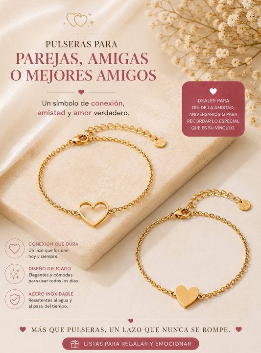 Pulsera Conexión Eterna - Corazón Compartido
