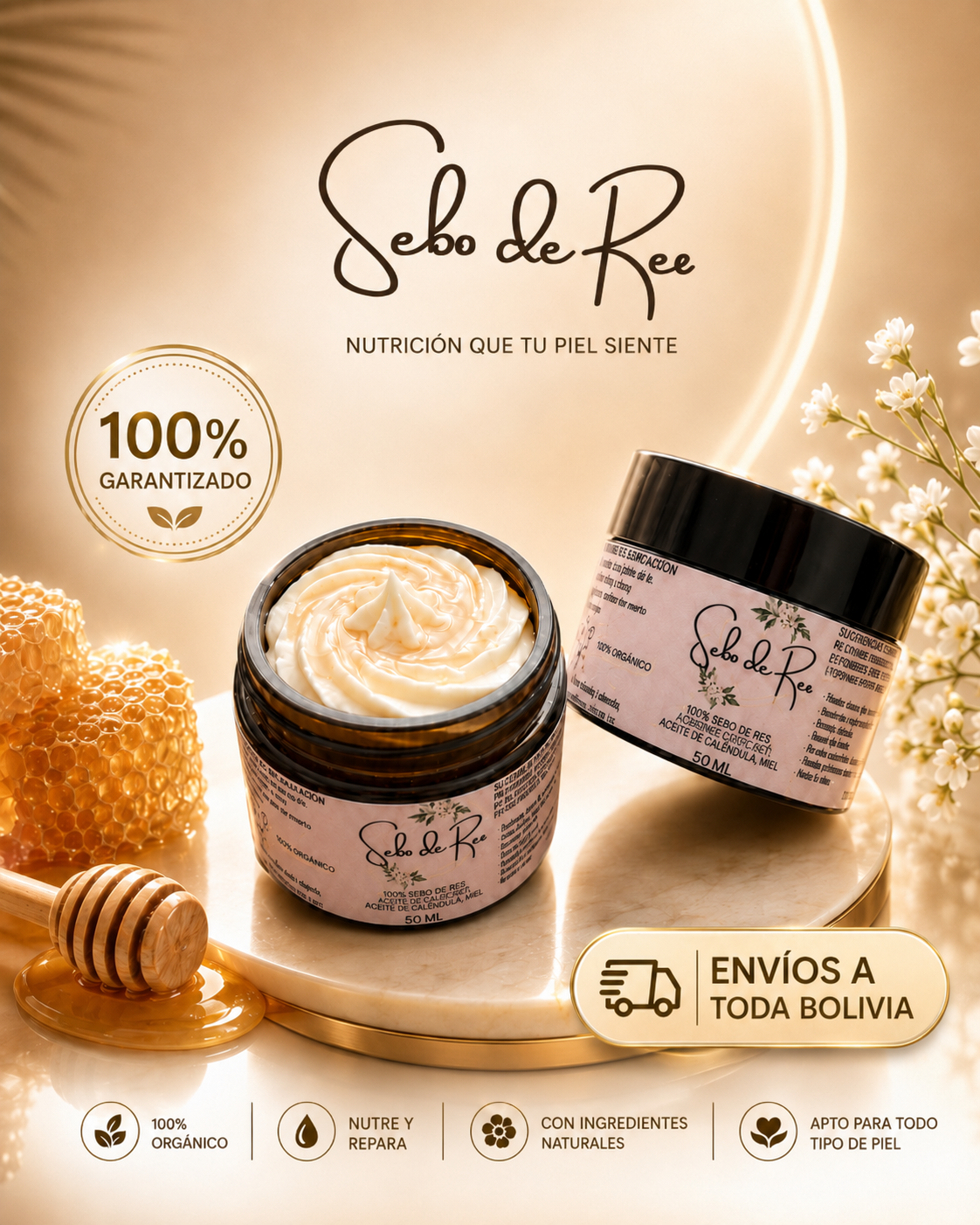 Crema Rejuvenecedora de Sebo de Res – Nutrición Profunda 50g