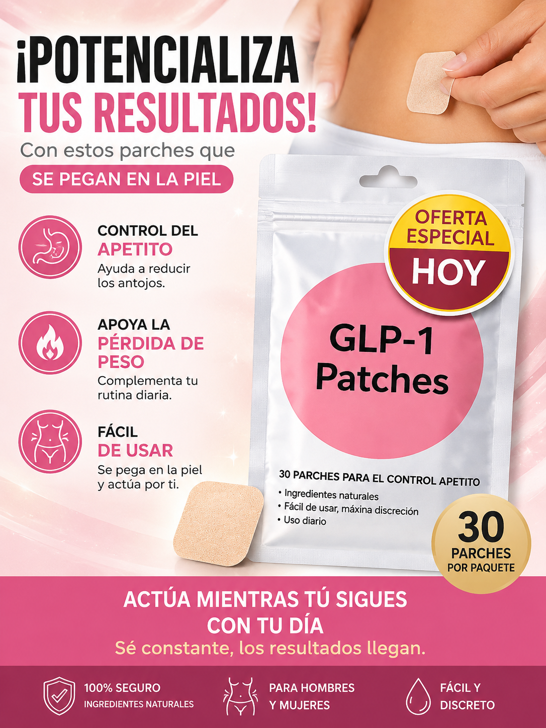 Pack de 30 parches GLP-1 Antiantojos